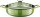La Cuisine 3100 Zöld öntöttvas kerek sütőtál 2 fülű, 28cm, 3,5l+fedő, fehér belső mázas