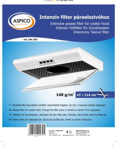 Aspico 104254 Intenzív zsírfilter páraelszívóhoz, 47x114 cm