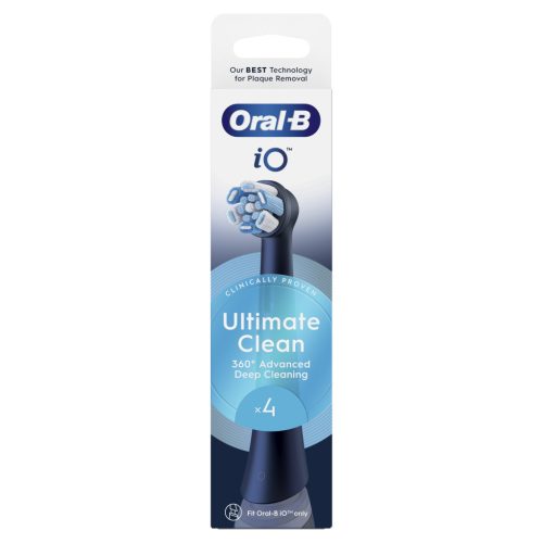 Oral-B iO Ultimate Clean elektromos fogkefefej, pótfej, 4 darabos, fekete