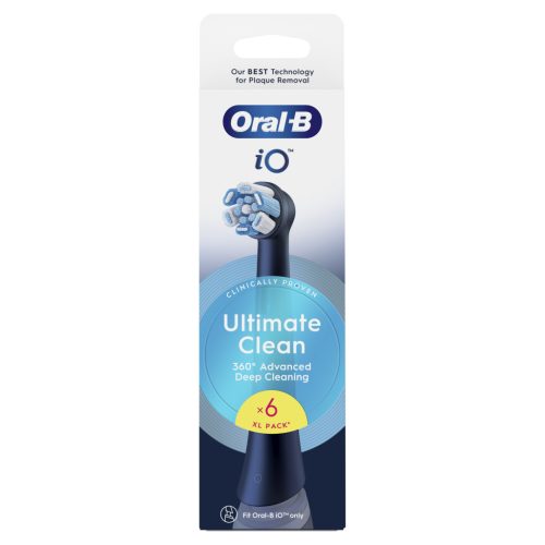 Oral-B iO Ultimate Clean elektromos fogkefefej, pótfej, 6 darabos, fekete