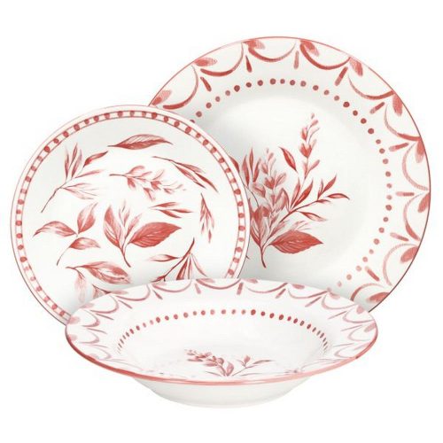 Tognana ON070186129 Olimpia New Coral Loira porcelán étkészlet, 18 részes