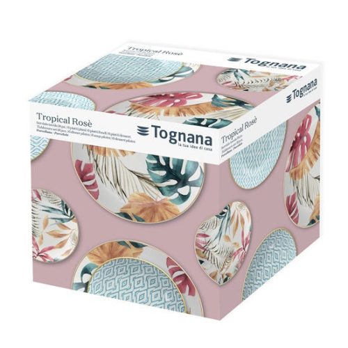 Tognana MC070186009 Tropical Rose Madison porcelán étkészlet, 18 részes