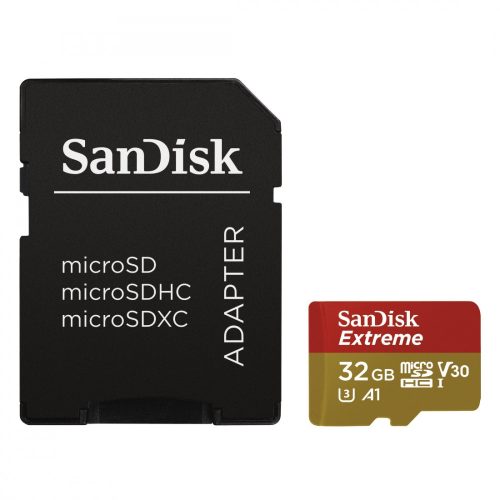 SanDisk microSDHC Extreme 32GB memóriakártya, UHS-I, V30, A1, C10 (173420)