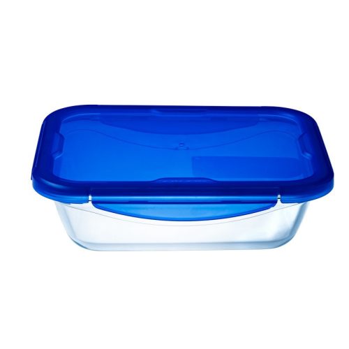 PYREX 203207 Cook & Go tégla sütőtál, műanyag fedővel 24x18x6cm 1,7l