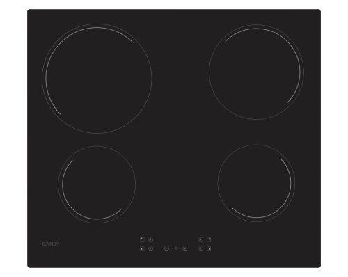 Candy CH64CCB/4U2 beépíthető főzőlap, kerámia, 60 cm, 6.5kw, 4 zóna, fekete