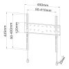 Stell SHO 2020 fali konzol, 25"-50", VESA 400x400, slim, fix, fekete