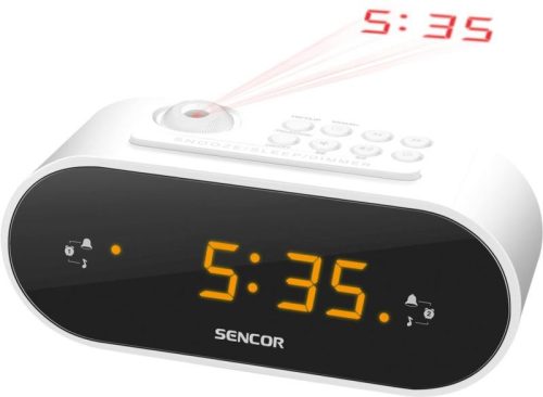 Sencor SRC 3100 W projektoros rádiós ébresztőóra, fehér