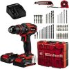 Einhell 4513992 TE-CD 18/40 Li+69 akkumulátoros fúró - csavarozó, 2x2Ah, 64 részes tartozékkészlet, kofferben