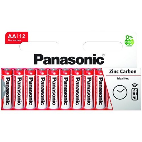 Panasonic Red Zinc AA ceruza 1.5V cink-mangán tartós elem (12 db/csomag)
