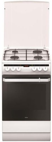 Amica 55898 Kombinált tűzhely, 50cm, 4 gázégő, 62 liter, grill, 3,5kW, fehér