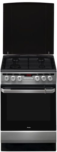 Amica 56013 szabadonálló kombinált tűzhely, 4 gázégő, légkeverés, grill, 3,5kW, inox