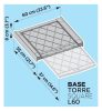 Meliconi BASE TORRE SQUARE L60 ABS mosógép, szárítógép összeépítő (656118)