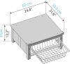 Meliconi BASE SPACE BASKET magasság növelő talp alátét mosó- és szárítógéphez, kihúzható kosárral (656143)