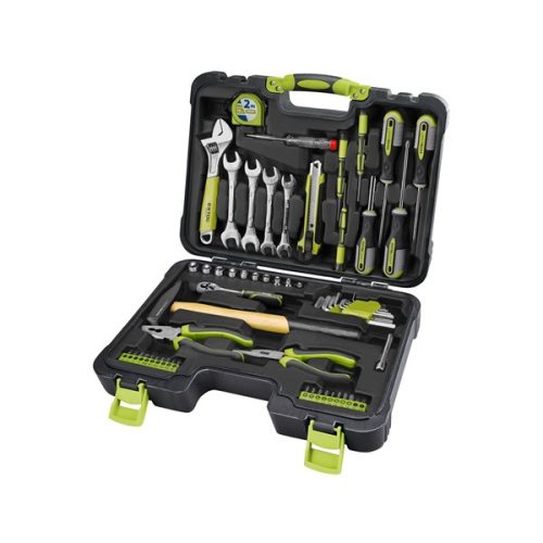 Extol Craft 6583 szerszámkészlet, 59db, 1/4" CV., 10 dugófej(4-13mm), racsnis kar+fogók,csavarhúzók, imbuszkulcs,BIT-ek