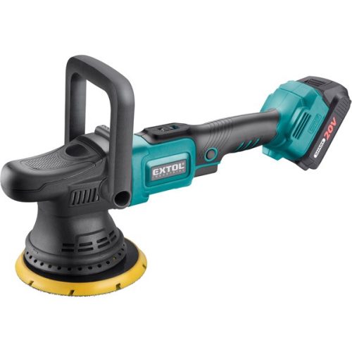 Extol Industrial 8791844 akkus excenteres polírozógép, Share20V, 20V, Li-ion, szénkefe nélküli motor, 1db akku, 1db töltő, 2000 mAh, 150 mm