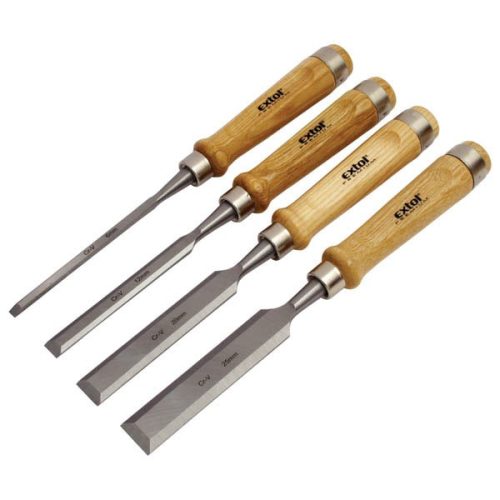 Extol Premium 8812420 favéső készlet, CV. , 4db, 6-12-20-25mm HRC56-62, kőrisfa nyél