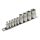 Extol Premium 8818114 Dugófej Klt., E-TORX, 1/4"×5db, 1/2"×4db, Tartó Sínen