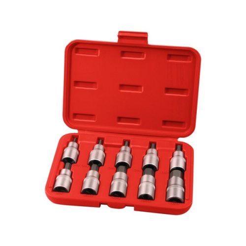 Extol Premium 8818120 bitdugófej klt., 10db, imbusz, 1/2"×55mm (HEX 3-4-5-6-7-8-10-12-14-17), CrV/S2