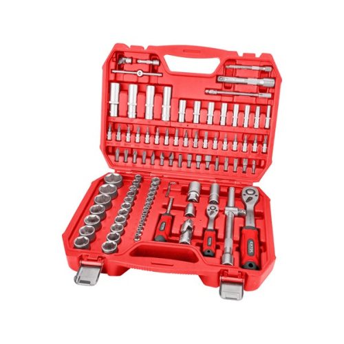 Extol Premium 8818337 dugókulcs klt., CV., racsnis 45fog , 1/4" és 1/2", 94db, 4-32mm, 32db bit(lapos, kereszt,imbusz,torx), gyertyakulcs16&21