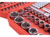 Extol 8818338 Premium dugókulcs klt., CV., racsnis 45fog ; 1/4" és 1/2", 110db, 4-32mm, 32db bit(lapos, kereszt,imbusz,torx), gyertyakulcs