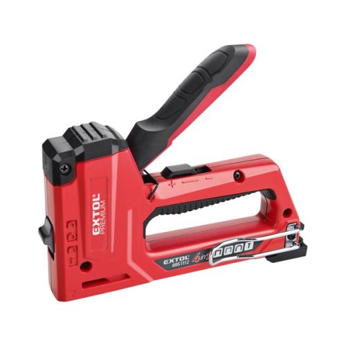 Extol Premium 8851112 tűzőgép 10,6 és 11,3mm×6-14mm, kapcsok, U-szeg és szeg,4-az-1-ben funkció, festett ALU ház, biztonsági zár