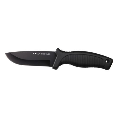 Extol 8855300 Premium vadász- és túrakés, 2CR13 rozsdamentes acél penge, műanyag nyél, nylon tok, teljes/penge hossz: 230mm/110mm