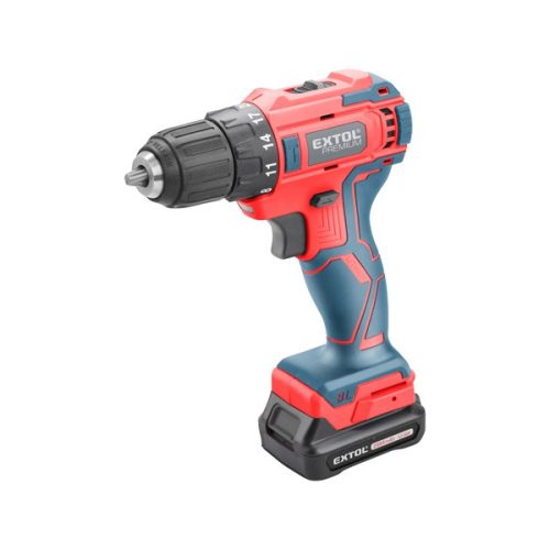 Extol Premium 8891152 akkus fúrócsavarozó, 12V, szénkefe mentes, Li-ion, 1db akku, 1db töltő, 2000 mAh, 35Nm