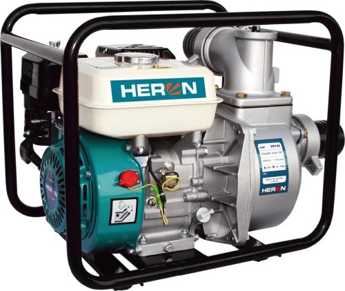 Heron 8895102 benzinmotoros vízszivattyú, 6,5 LE, 1100 l/perc, max. 28 m emelőmagasság, 3" csőátmérő (EPH-80)