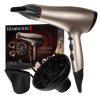 Remington AC8002 Keratin Protect hajszárító, 2200Watt, 3hőfok, 2sebesség, hideg levegő, ionos, diffúzor, bronz -rózsaarany