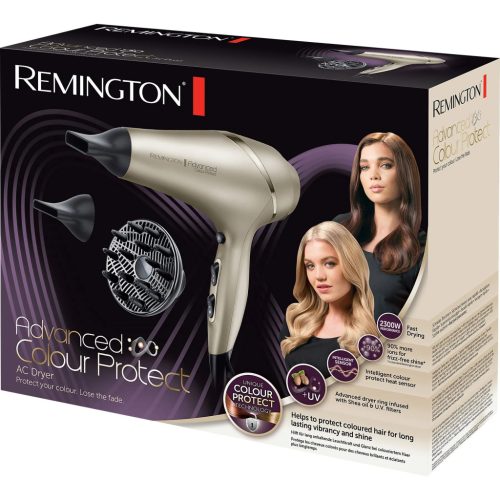 Remington AC8605 Advanced Colour Protect hajszárító, 2300Watt, 3hőfok, 2sebesség, hideg levegő, UV filter, ionos, diffúzor,