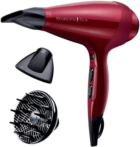 Remington AC9096 Silk hajszárító, 2400Watt, akár 140km/h, 3hőfok, 3sebesség, hideg levegő, ionos, diffúzor, piros