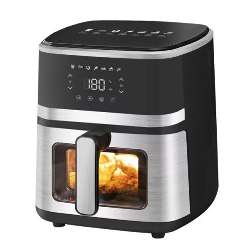 Too AF-500-S Air Fryer forrólevegős sütő, ablakos, 5liter, 1400Watt, 80-200 °C, 7 program, inox -fekete