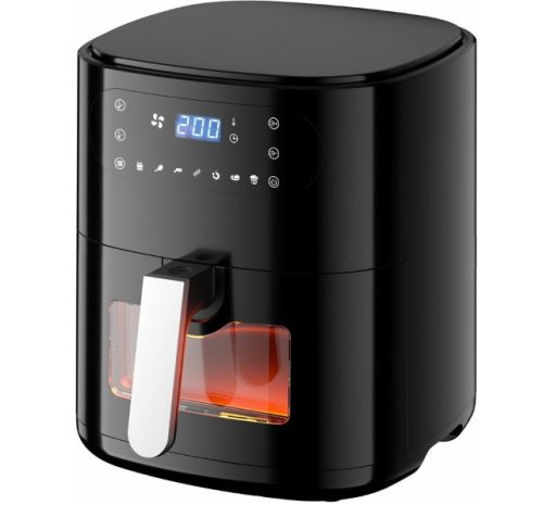Too AF-650-B Air Fryer forrólevegős sütő, ablakos, 6liter, 1500Watt, 80-200 °C, 7 program, fekete