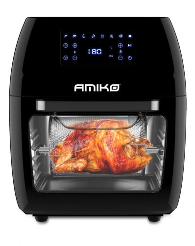 Amiko A80 Airfryer multifunkciós digitális forrólevegős sütő, grill funkció, 1700 W, 12 liter, fekete 