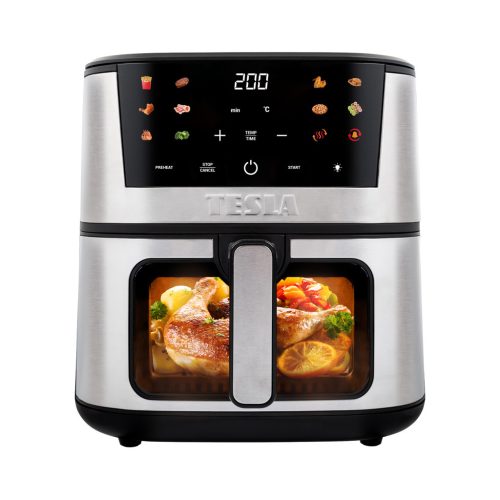 TESLA AirCook Q60 XXL Pro, multifunkciós digitális forrólevegős olajsütő, 7 l, 1600W