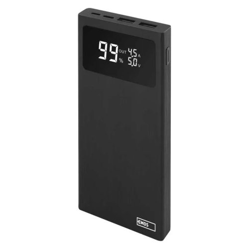 Emos B0531B BETAQ Powerbank, külső akkumulátor, 10000mAh, 22,5 W, 2 USB-A, USB-C