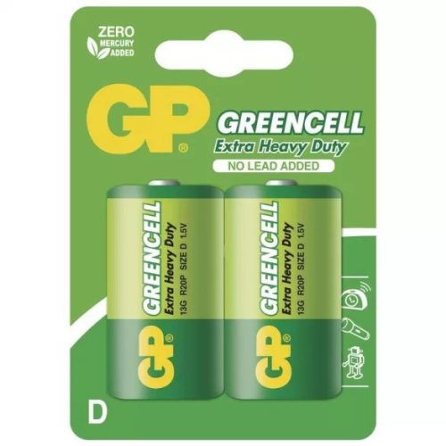 GP Batteries B1241 Greencell D/LR20 cink-klorid góliát elem (2db/bliszter)