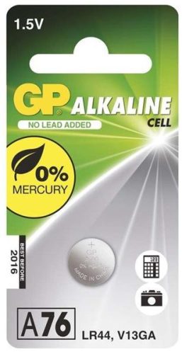 GP Batteries B1376 alkáli gombelem LR44/A76F/AG13/LR1154/V13GA/PX76A (1db/bliszter)