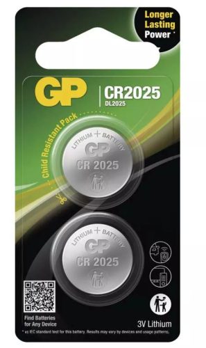 GP Batteries B15253 lítium gombelem CR2025/DL2025 (2db/bliszter)