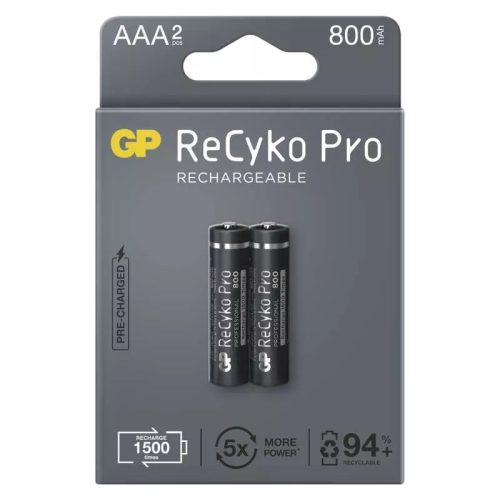 GP ReCyko Pro B2218 800 mAh NiMH AAA/HR03 mikro ceruza akkumulátor (2db/bliszter)