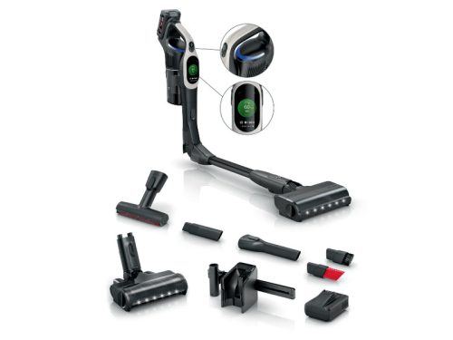 Bosch BBS1041GQC Unlimited 10 vezeték nélküli álló porszívó, 18V, 4Ah, 0.4literes tartály, 80dB, grafit