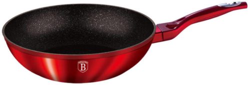 Berlinger Haus BH-1267N Burgundy Metallic Line márvány bevonatos wok serpenyő, indukciós, 28 cm