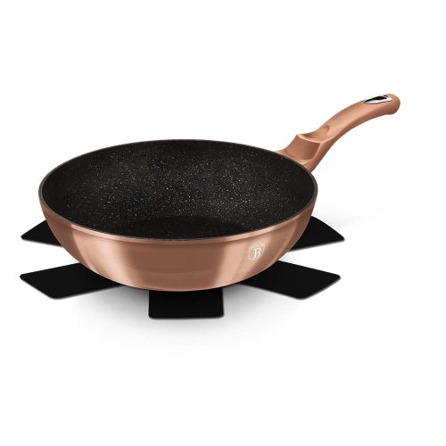 Berlinger Haus BH-1512N Rose Gold Edition wok serpenyő, 28 x 7.4cm, 3.2l, indukciós, márvány bevonat