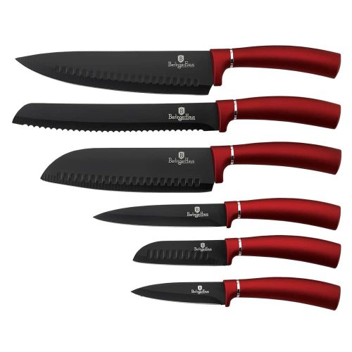 Berlinger Haus BH-2542 Burgundy Edition késkészlet, 6 részes, rozsdamentes acél, tapadásmentes bevonat