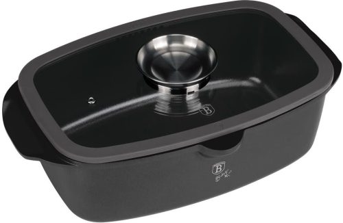 Berlinger Haus BH/8771 Antracit Collection pecsenyesütő, üveg fedővel, 32 x 21 x 10.6 cm, 6l, aroma gomb
