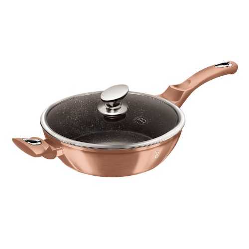 Berlinger Haus BH-1518N Rose Gold Edition serpenyő fedővel, 28 x7.5cm, 3.8l, indukciós, márvány bevonat