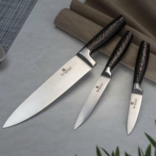 Berlinger Haus BH/2465 Shiny Black Edition késkészlet, 3részes