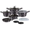 Berlinger Haus BH/6886 Carbon Pro Edition edény és serpenyő készlet fedővel, kiegészítőkkel, 13 részes, indukciós, márvány bevonat