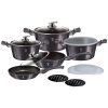 Berlinger Haus BH/6886 Carbon Pro Edition edény és serpenyő készlet fedővel, kiegészítőkkel, 13 részes, indukciós, márvány bevonat