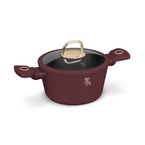 Berlinger Haus BH-8040 Leonardo Collection lábos, 20 cm, 2,5 liter, üvegfedővel, indukciós